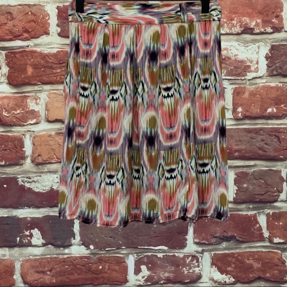 ANTHROPOLOGIE SANCTUARY PINK MULTICOLOR BOHO ABSTRACT SKIRT
